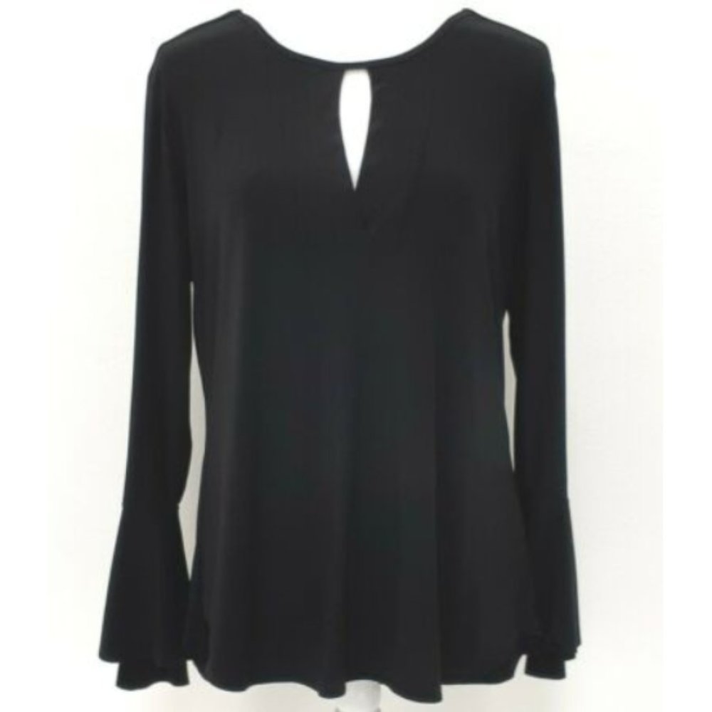 Last Tango Black Bell Sleeves Tunic Top Sz L
